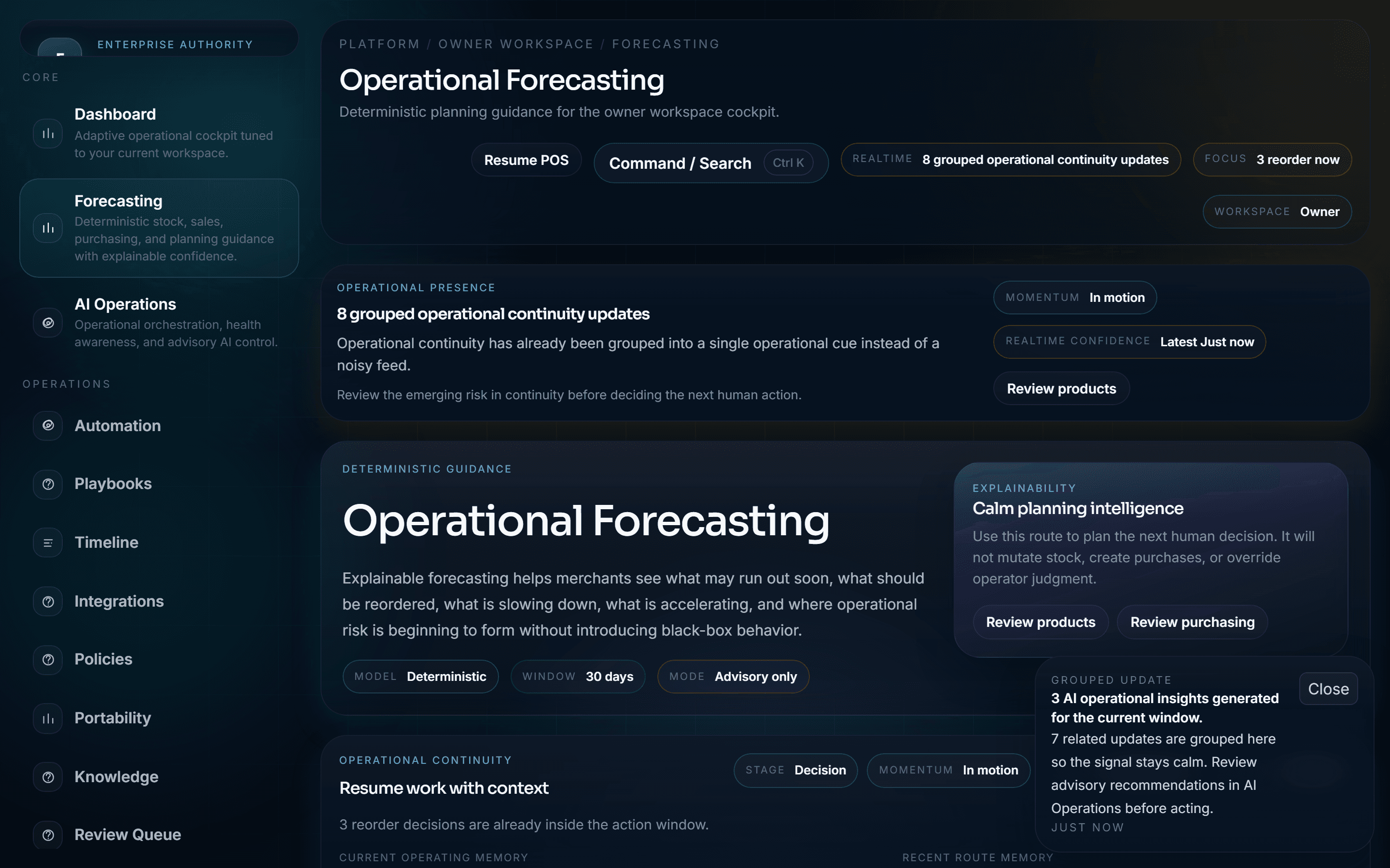 FlexotiumPOS operational forecasting dashboard
